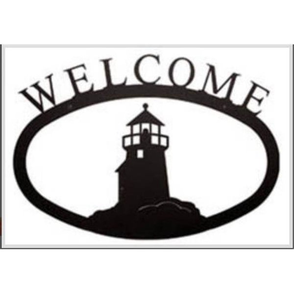 Village Wrought Iron Village Wrought Iron WEL-10-L Large Lighthouse Welcome Sign LG, WEL-10-L WEL-10-L